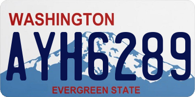 WA license plate AYH6289