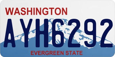 WA license plate AYH6292