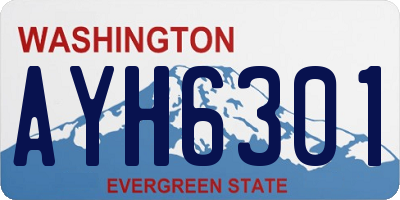 WA license plate AYH6301