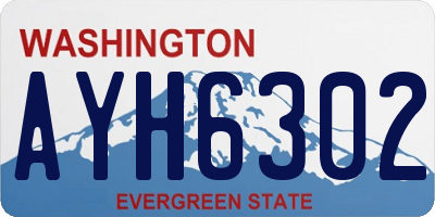 WA license plate AYH6302
