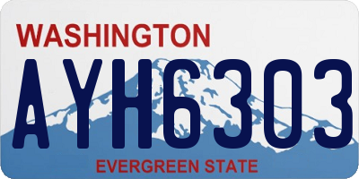 WA license plate AYH6303