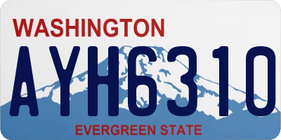 WA license plate AYH6310