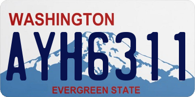 WA license plate AYH6311