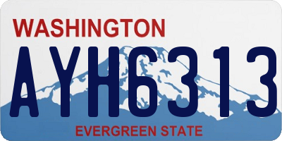 WA license plate AYH6313