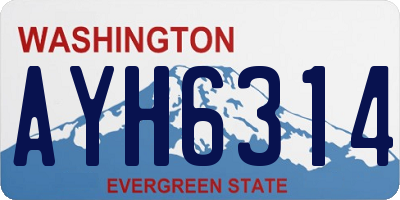 WA license plate AYH6314