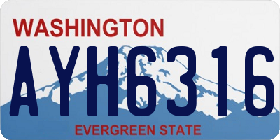 WA license plate AYH6316