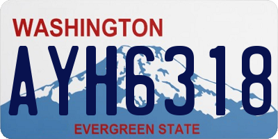 WA license plate AYH6318
