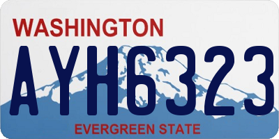 WA license plate AYH6323