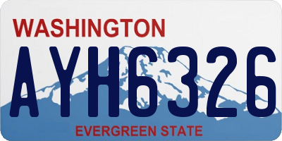 WA license plate AYH6326
