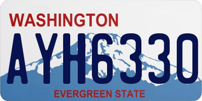 WA license plate AYH6330