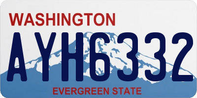 WA license plate AYH6332