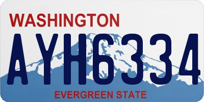 WA license plate AYH6334