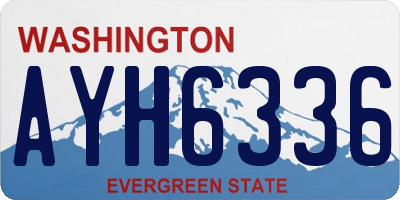 WA license plate AYH6336