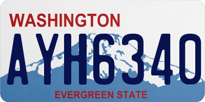 WA license plate AYH6340