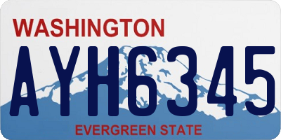 WA license plate AYH6345