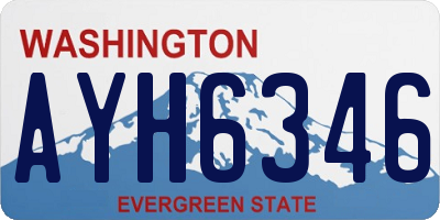 WA license plate AYH6346