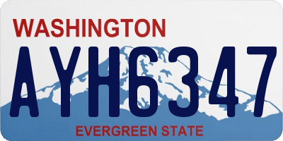 WA license plate AYH6347