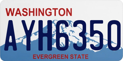 WA license plate AYH6350
