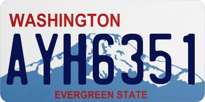 WA license plate AYH6351