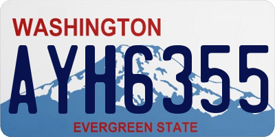 WA license plate AYH6355