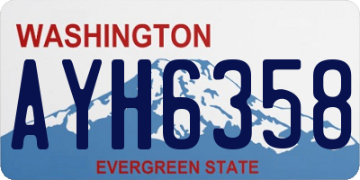 WA license plate AYH6358