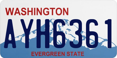 WA license plate AYH6361