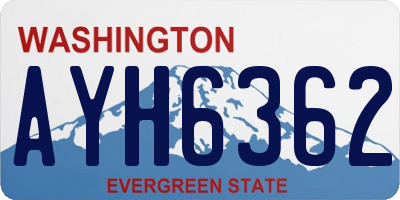 WA license plate AYH6362