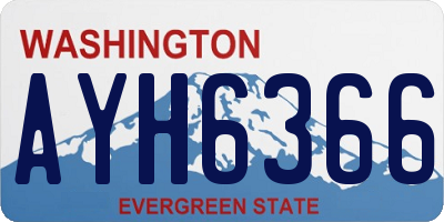 WA license plate AYH6366