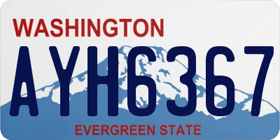 WA license plate AYH6367