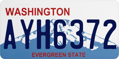 WA license plate AYH6372