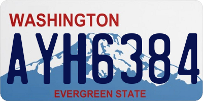 WA license plate AYH6384