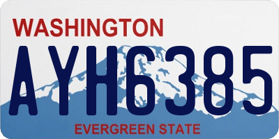 WA license plate AYH6385