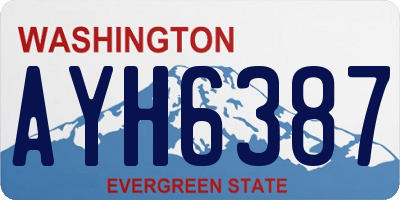 WA license plate AYH6387