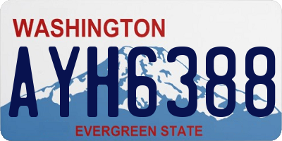 WA license plate AYH6388