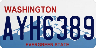 WA license plate AYH6389