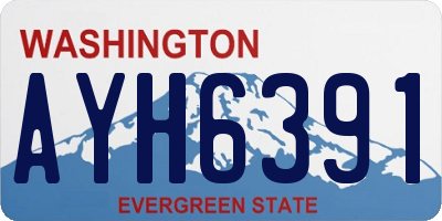 WA license plate AYH6391