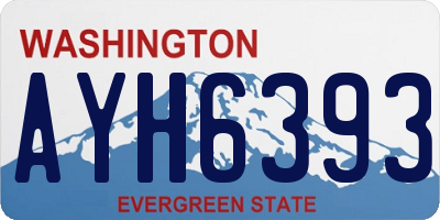 WA license plate AYH6393