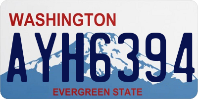 WA license plate AYH6394