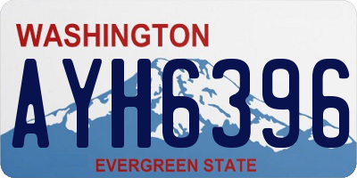 WA license plate AYH6396