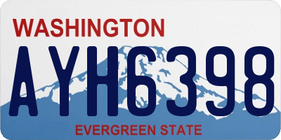 WA license plate AYH6398
