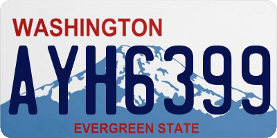 WA license plate AYH6399