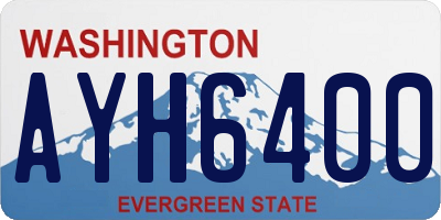 WA license plate AYH6400