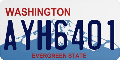 WA license plate AYH6401
