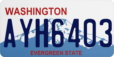 WA license plate AYH6403