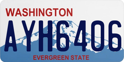 WA license plate AYH6406