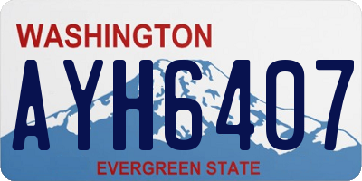 WA license plate AYH6407