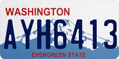 WA license plate AYH6413
