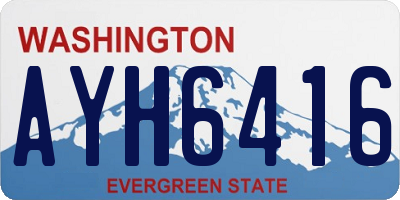 WA license plate AYH6416
