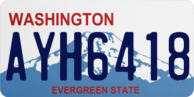 WA license plate AYH6418