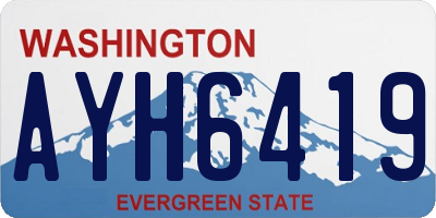 WA license plate AYH6419
